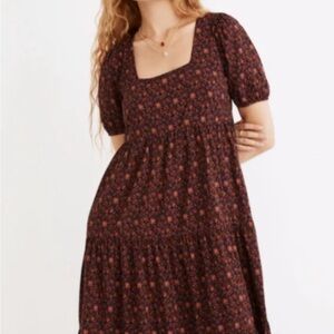 Madewell Dark Floral Midi Dress